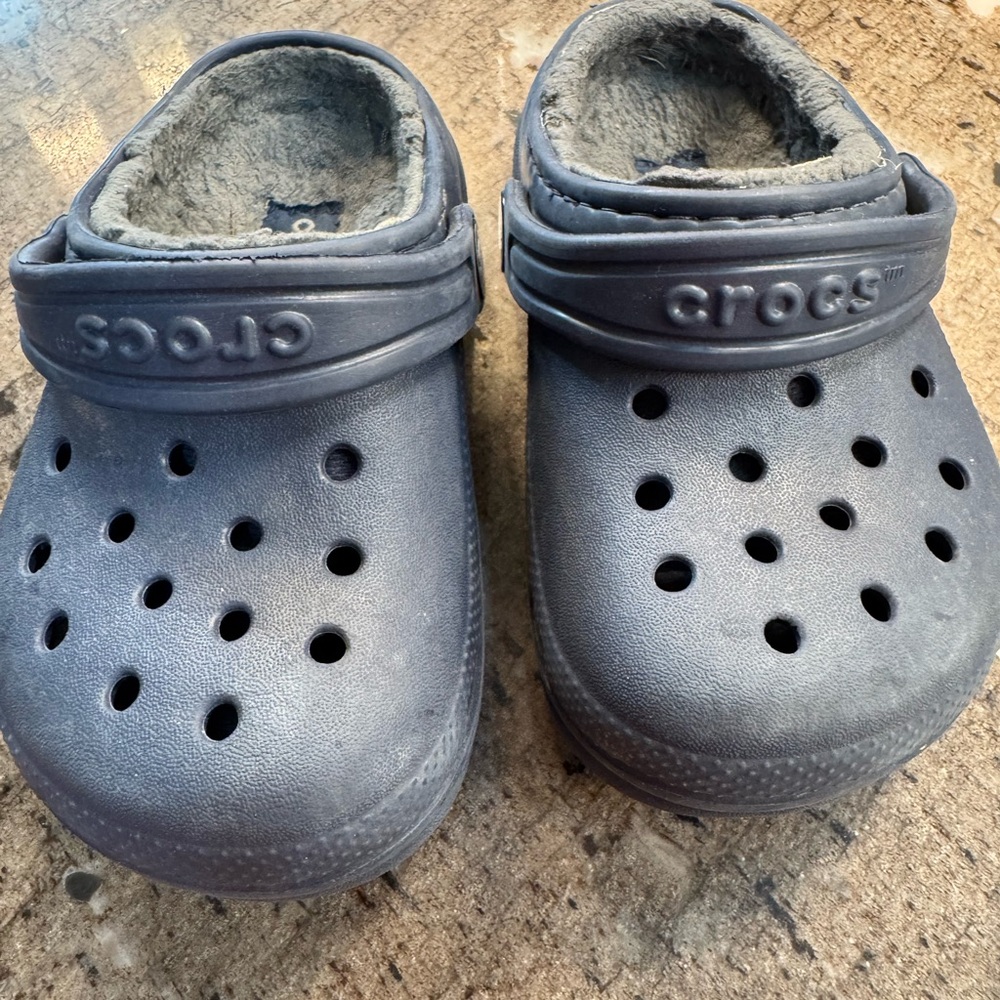CROCS Blue Slippers with Perforated Design